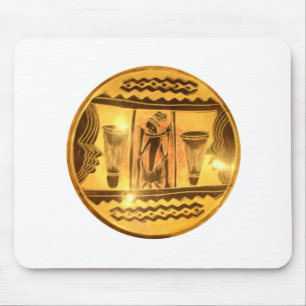 Golden African Ethnic Art Print Design Mousepad
