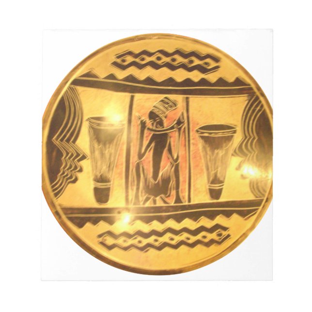 Golden African Ethnic Art Print Design Notizblock (Vorderseite)