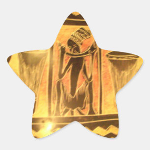Golden African Ethnic Art Print Design Stern-Aufkleber