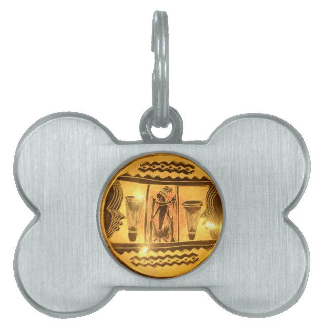 Golden African Ethnic Art Print Design Tiermarke (Vorderseite)