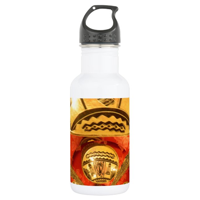 Golden African Ethnic Art Print Design Trinkflasche (Vorderseite)