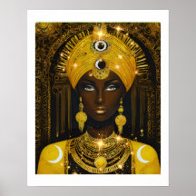 Golden African Goddess Poster - Afrozentrische Kön