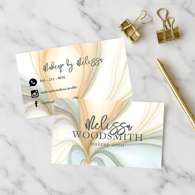 Golden Agate Wirbel Elegantes Design Beruflich Visitenkarte (Von Creator hochgeladen)