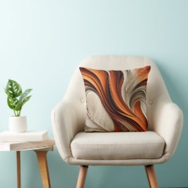 Golden Air – Kupfer und Bronze Abstract Kissen