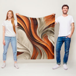Golden Air – Kupfer- und Bronze-Abstrakt Fleecedecke