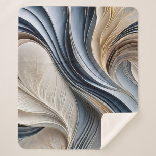 Golden Air - Sanftes Blau und Gold Fließendes Abst Sherpadecke