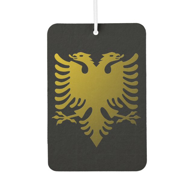 Golden Albanisches Wappen Auto Magnet Autolufterfrischer (Vorderseite)