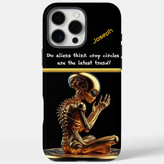 Golden Alien Contemplates Existenz Case-Mate iPhone Hülle (Rückseite)