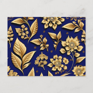 Golden Amaranth on Royal Blue Postkarte