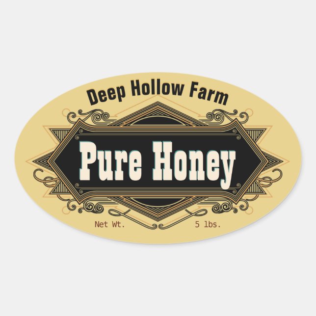 Golden Amber Pure Honey Stickers (Vorderseite)