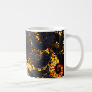 Golden Amber Schwarz Nautilus Muschel Muster, Foss Kaffeetasse