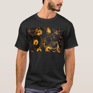 Golden Amber Schwarz Nautilus Muschel Muster, Foss T-Shirt