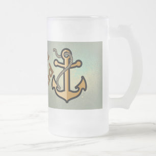 Golden Anchor Bester Vater Mattglas Bierglas