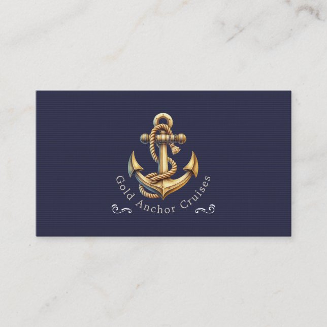 Golden Anchor Business Card Visitenkarte (Vorderseite)
