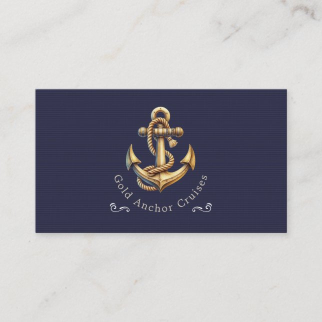 Golden Anchor Business Card Visitenkarte (Vorderseite)