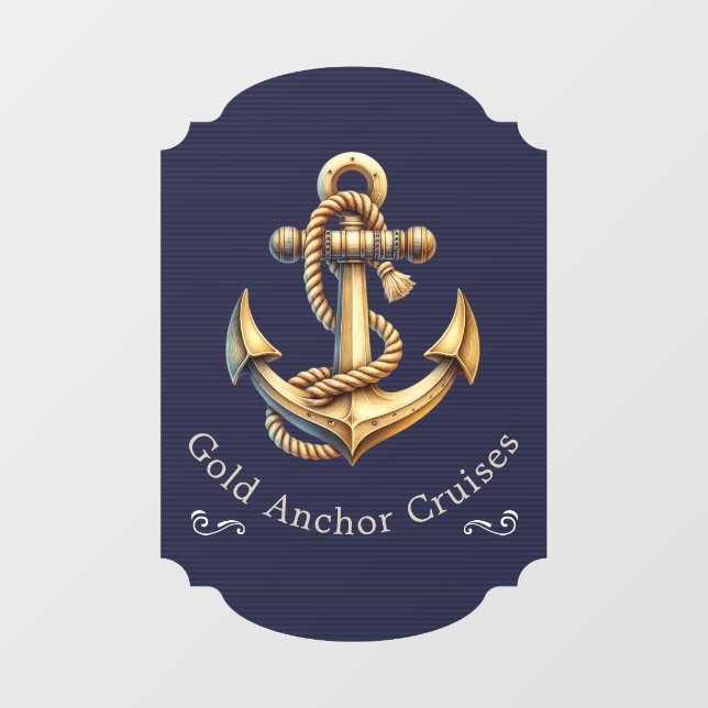 Golden Anchor Window Cling Fensteraufkleber (Blatt)