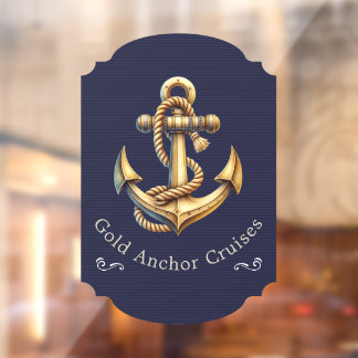 Golden Anchor Window Cling Fensteraufkleber