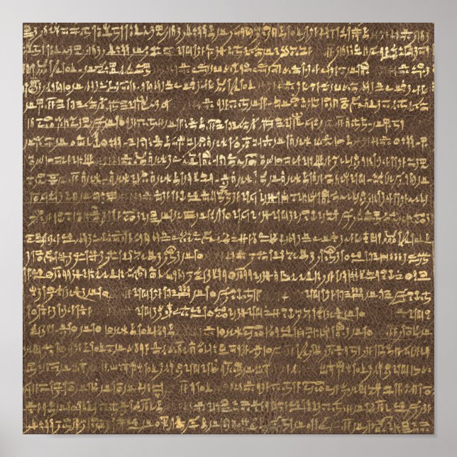 Golden Ancient Egyptian Patterns Art Poster (Vorne)