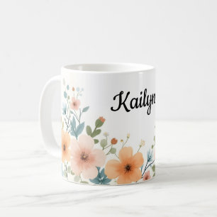 Golden and Ivory Blume Kaffeetasse