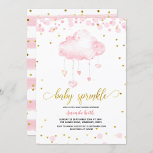 Golden and Pink Rainclow Baby Sprinkle Einladung