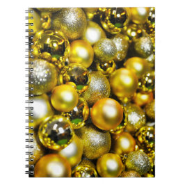 Golden and Yellow Christmas Ball Cluster Notizblock