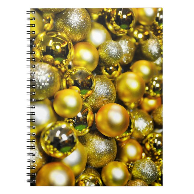 Golden and Yellow Christmas Ball Cluster Notizblock (Vorderseite)