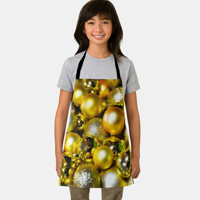 Golden and Yellow Christmas Ball Cluster Schürze (Insitu)