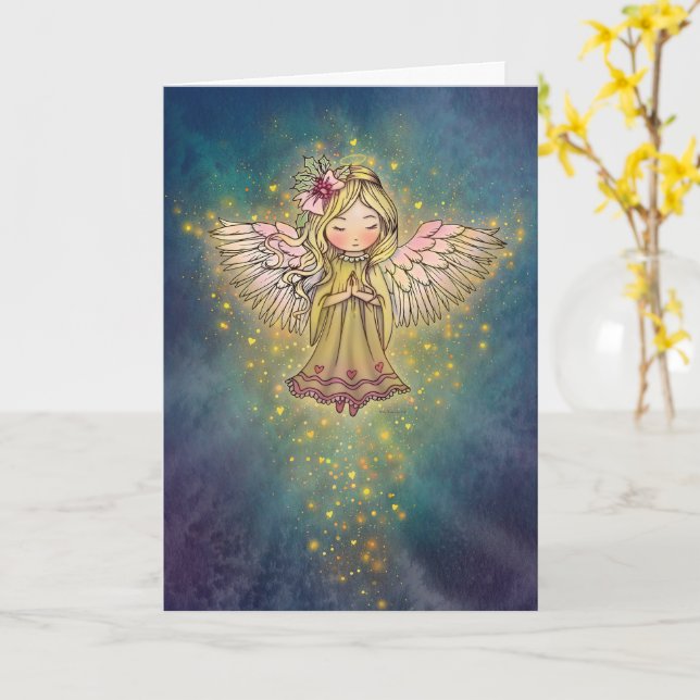 Golden Angel Sweet Christmas Card Karte (Gelbe Blume)