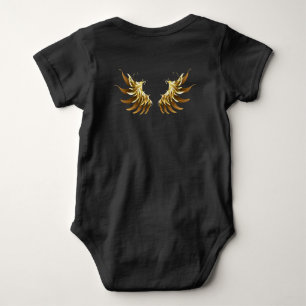 Golden Angel Wings auf schwarzem Hintergrund Baby Strampler