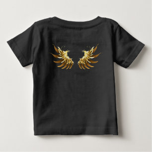 Golden Angel Wings auf schwarzem Hintergrund Baby T-shirt