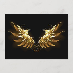 Golden Angel Wings auf schwarzem Hintergrund Begleitkarte