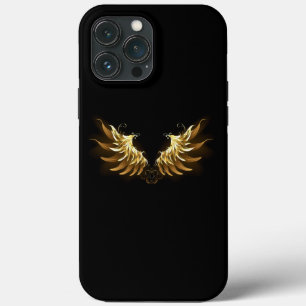 Golden Angel Wings auf schwarzem Hintergrund Case-Mate iPhone Hülle