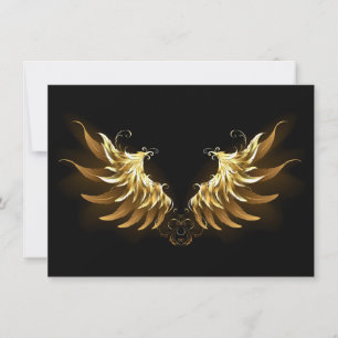 Golden Angel Wings auf schwarzem Hintergrund Einladung