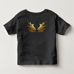 Golden Angel Wings auf schwarzem Hintergrund Kleinkind T-shirt
