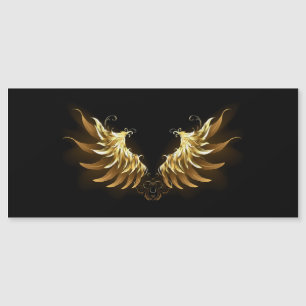 Golden Angel Wings auf schwarzem Hintergrund Magneteinladung