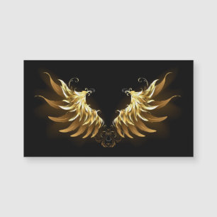 Golden Angel Wings auf schwarzem Hintergrund Magnetkarte