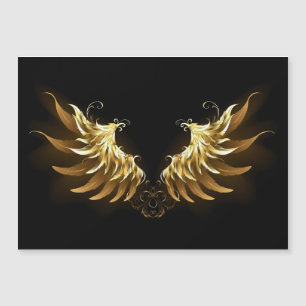 Golden Angel Wings auf schwarzem Hintergrund Magnetkarte