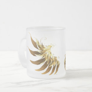 Golden Angel Wings auf schwarzem Hintergrund Mattglastasse