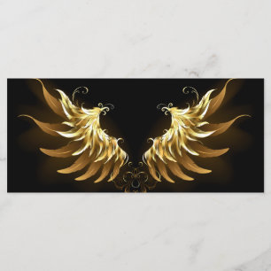 Golden Angel Wings auf schwarzem Hintergrund Menükarte