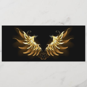 Golden Angel Wings auf schwarzem Hintergrund Menükarte