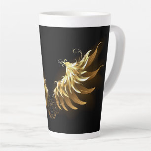 Golden Angel Wings auf schwarzem Hintergrund Milchtasse