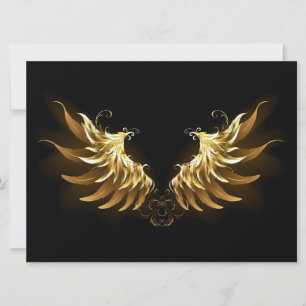 Golden Angel Wings auf schwarzem Hintergrund Save The Date