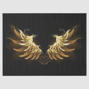 Golden Angel Wings auf schwarzem Hintergrund Seidenpapier