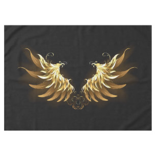 Golden Angel Wings auf schwarzem Hintergrund Tischdecke