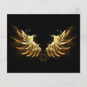 Golden Angel Wings on Black background Flyer