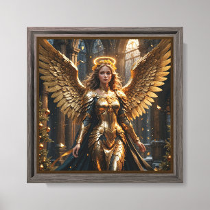 "Golden Angelic Warrior Leinwand Wall Art ..