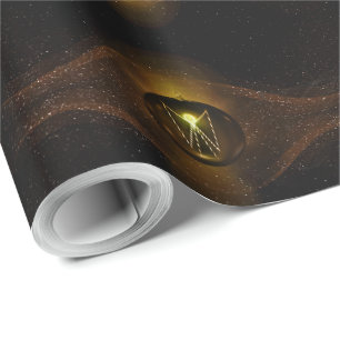 Golden Angels Night Light Pattern Weihnachten Geschenkpapier