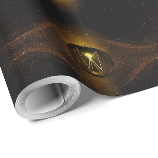 Golden Angels Night Light Pattern Weihnachten Geschenkpapier (Rolleneckpunkt)