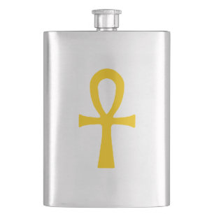 Golden Ankh Altes ägyptisches Lebenszeichen Flachmann