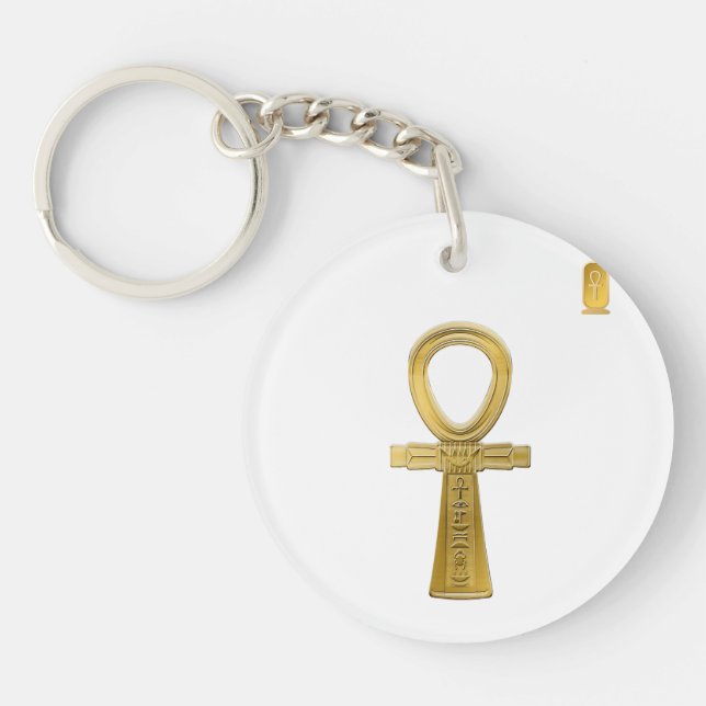 Golden Ankh - Altes ägyptisches Symbol des Lebens Schlüsselanhänger (Vorderseite)